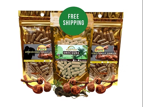 Huanarpo + Erecsure + Maca Caps-100% Natural, No Fillers